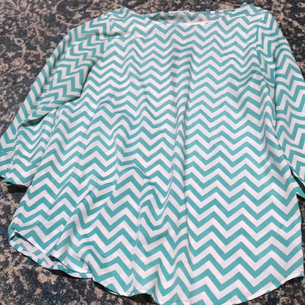 Cute teal chevron small blouse
